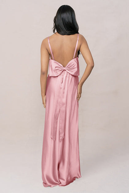 Steph Satin Dress | Made To Order | Rosette