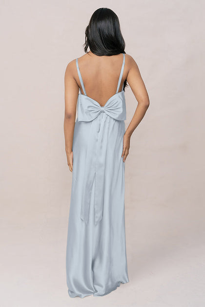 Steph Satin Dress | Made To Order | Sky Blue