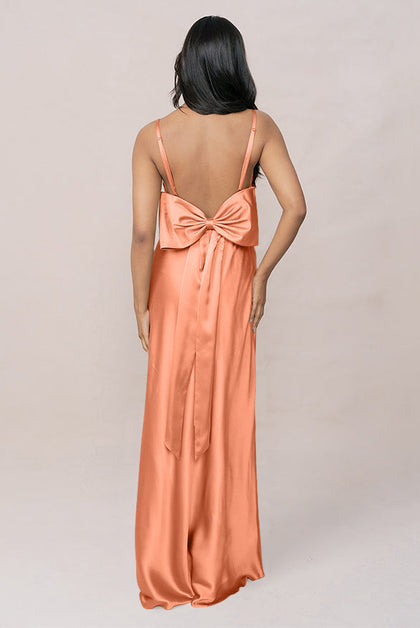 Steph Satin Dress | Made To Order | Tangerine