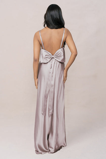 Steph Satin Dress | Made To Order | Taupe