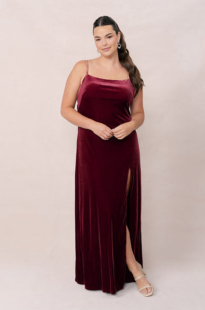 Steph Velvet Dress | Made To Order | Burgundy