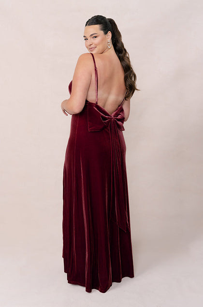 Steph Velvet Dress | Made To Order | Burgundy