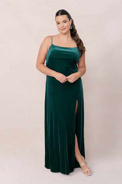 Steph Velvet Dress | Made To Order | Emerald