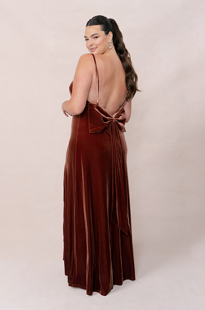Steph Velvet Dress | Made To Order | Terracotta