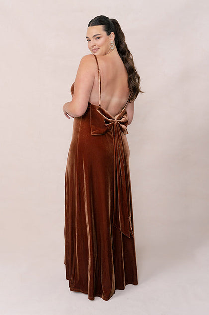 Steph Velvet Dress | Made To Order | Rust