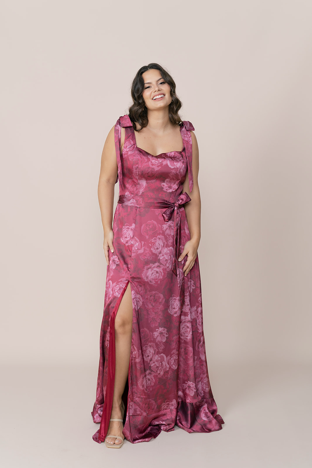 Stevie Satin Floral Print Dress