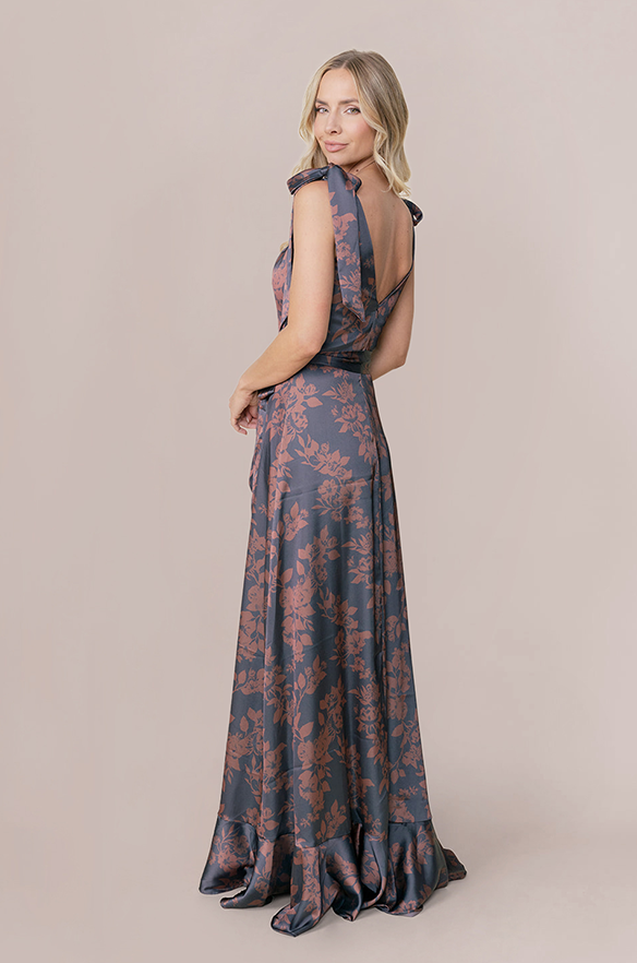 Stevie Satin Floral Print Dress