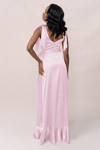Stevie Satin Dress | Made To Order | Baby Pink