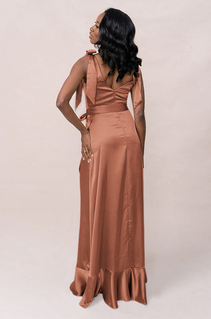 Stevie Satin Dress | Made To Order | Copper