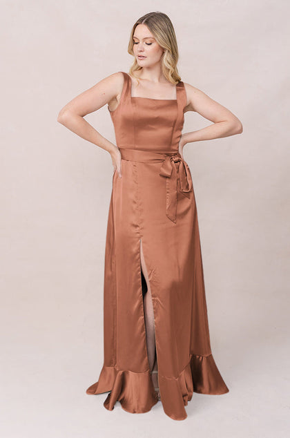Stevie Satin Dress | Made To Order | Copper