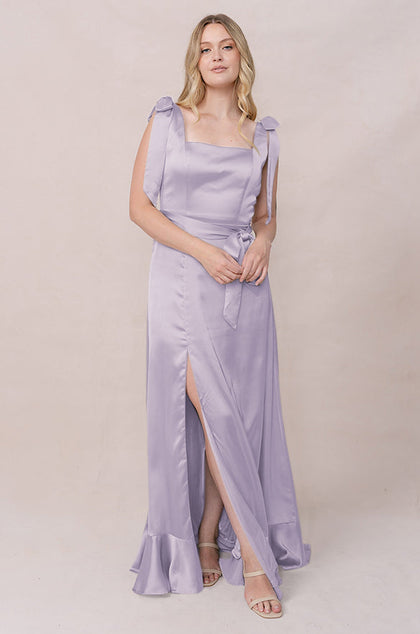 Stevie Satin Dress | Made To Order | Light Lavender