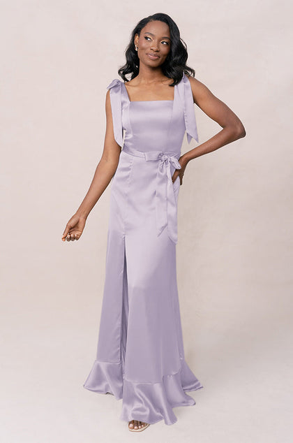Stevie Satin Dress | Made To Order | Light Lavender