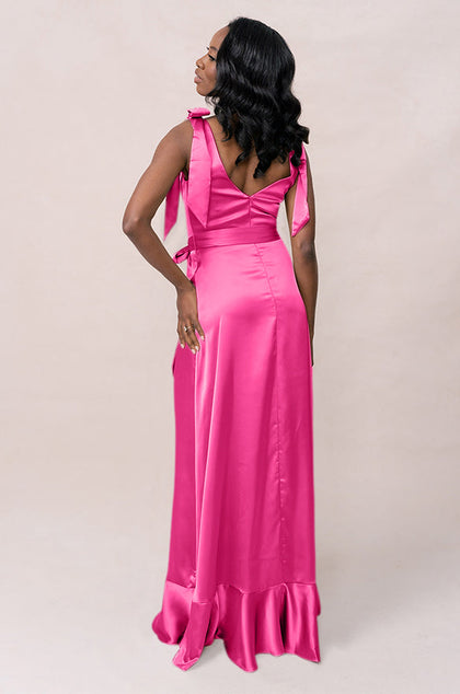 Stevie Satin Dress | Made To Order | Malibu Pink