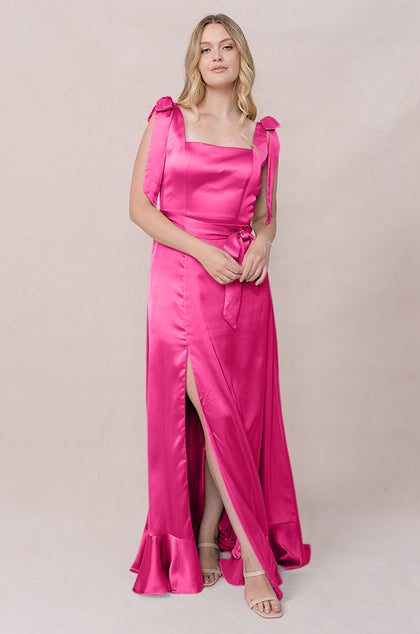 Stevie Satin Dress | Made To Order | Malibu Pink