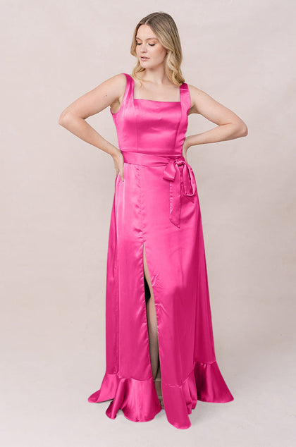 Stevie Satin Dress | Made To Order | Malibu Pink
