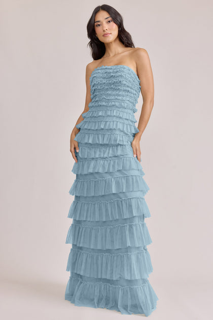 Summer Tulle Dress | Made To Order | Light Blue