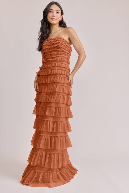 Summer Tulle Dress | Made To Order | Rust