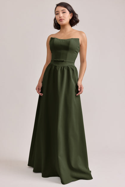 Sutton Crepe Dress | Made To Order | Deep Olive