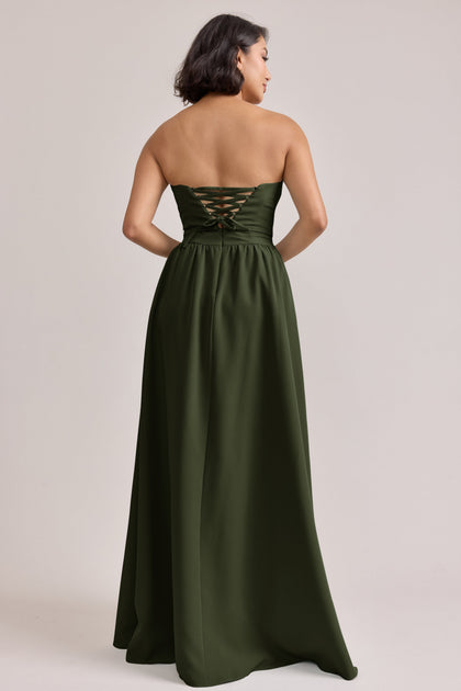 Sutton Crepe Dress | Made To Order | Deep Olive