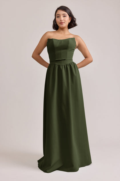 Sutton Crepe Dress | Made To Order | Deep Olive