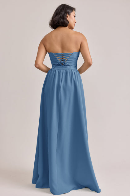 Sutton Crepe Dress | Made To Order | Dusty Blue