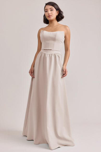Sutton Crepe Dress | Made To Order | Gold Champagne