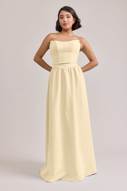 Sutton Crepe Dress | Made To Order | Pale Yellow