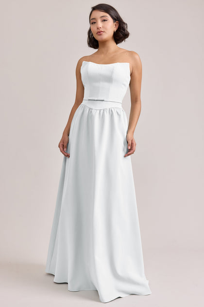 Sutton Crepe Dress | Made To Order | White Pearl