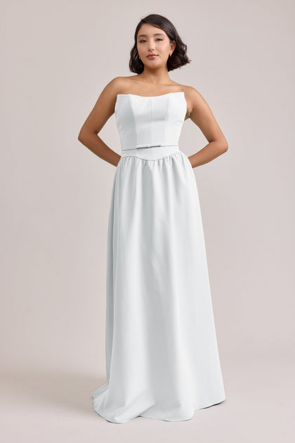 Sutton Crepe Dress | Made To Order | White Pearl