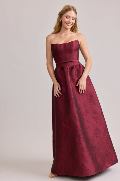 Sutton Jacquard Dress | Made To Order | Cabernet