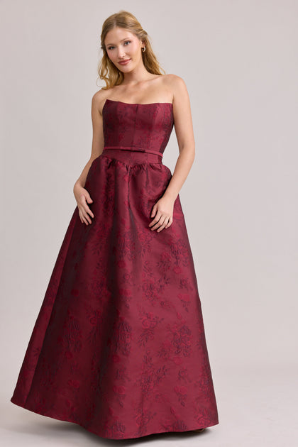Sutton Jacquard Dress | Made To Order | Cabernet
