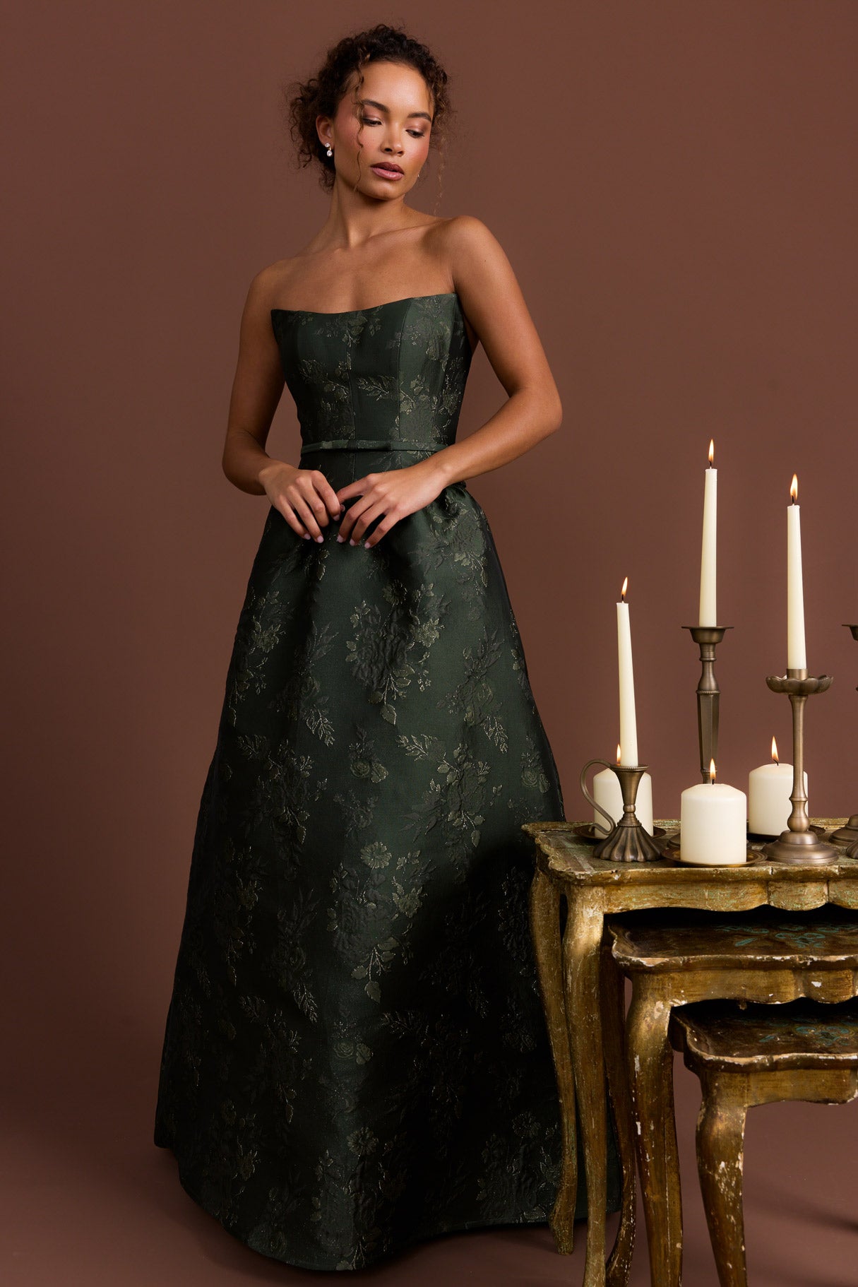 Sutton Jacquard Dress | Made To Order Champagne Sutton Jacquard Dress | Made To Order Champagne