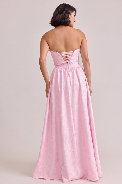 Sutton Tonal Jacquard Dress | Baby Pink