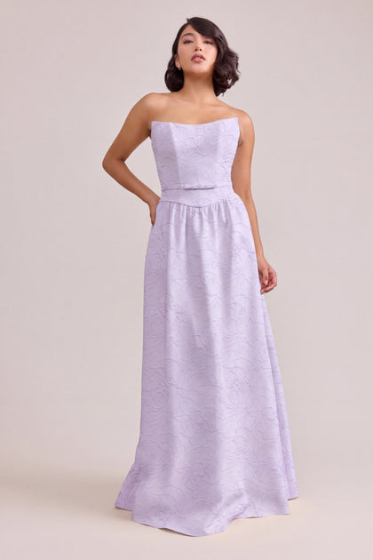 Sutton Tonal Jacquard Dress | Soft Violet