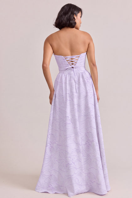Sutton Tonal Jacquard Dress | Soft Violet