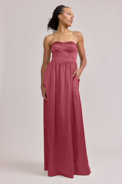Sydney Satin Dress | Made To Order | Berry