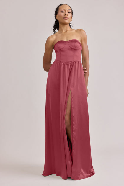 Sydney Satin Dress | Made To Order | Berry