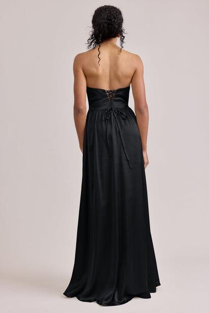 Sydney Satin Dress | Made To Order | Black