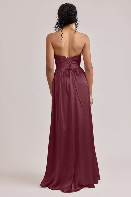 Sydney Satin Dress | Made To Order | Cabernet
