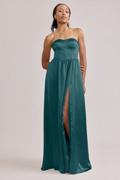 Sydney Satin Dress | Made To Order | Emerald