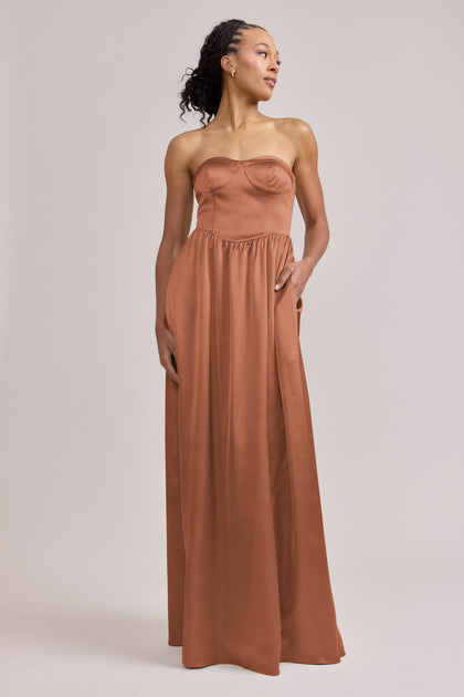 Sydney Satin Dress | Made To Order | Copper