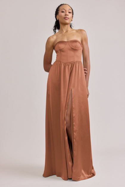 Sydney Satin Dress | Made To Order | Copper