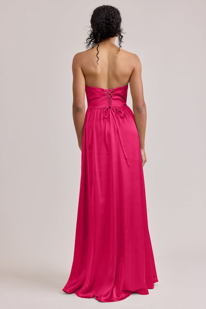 Sydney Satin Dress | Made To Order | Hot Pink