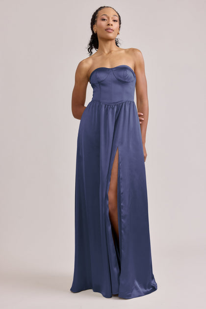 Sydney Satin Dress | Made To Order | Indie Blue