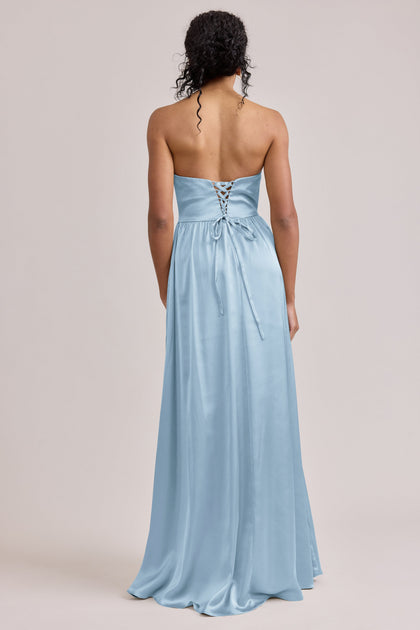 Sydney Satin Dress | Made To Order | Light Blue