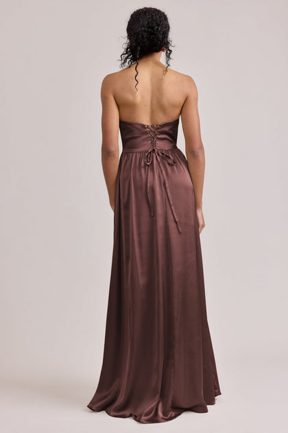 Sydney Satin Dress | Made To Order | Mahogany