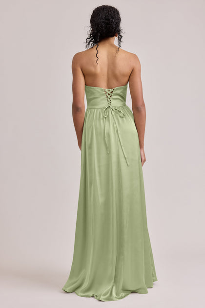 Sydney Satin Dress | Made To Order | Matcha