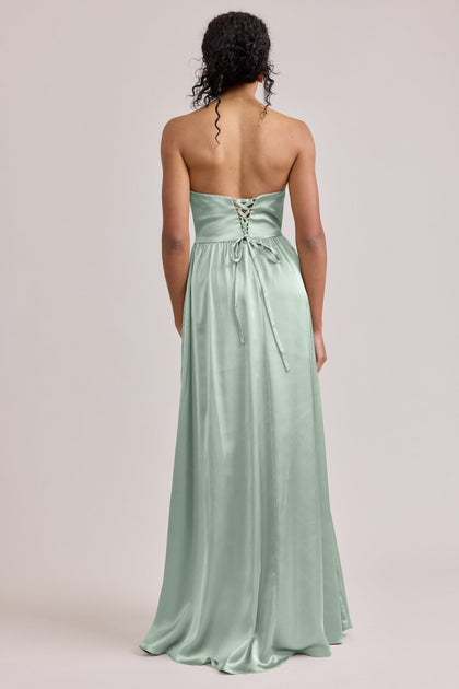 Sydney Satin Dress | Made To Order | Sage