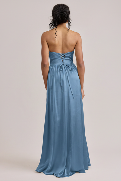 Sydney Satin Dress | Made To Order | True Blue