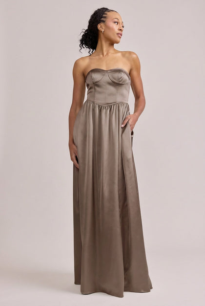 Sydney Satin Dress | Made To Order | Truffle